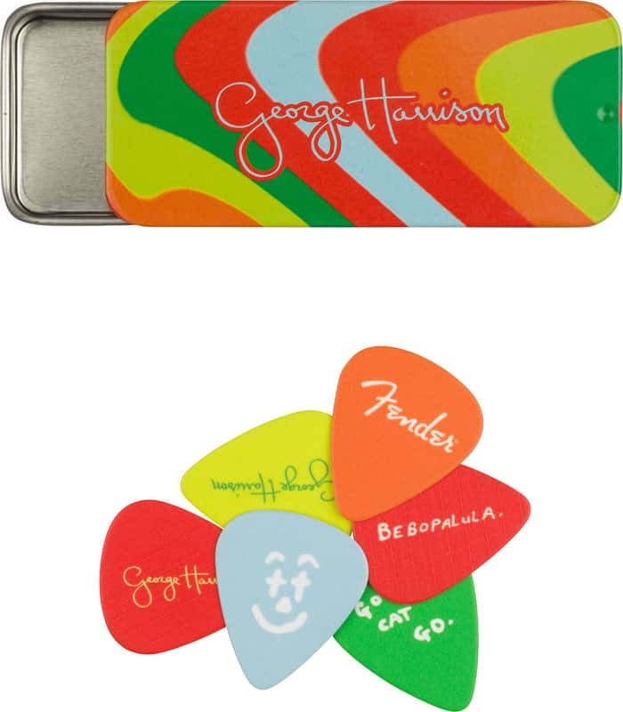 Fender George Harrison Rocky Pick Tin, Medium, 6 Picks image 1