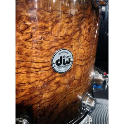 DW Collectors Series Exotic 5 Piece Shell Kit- Bubinga Pomele/Natural Candy Black Burst image 5