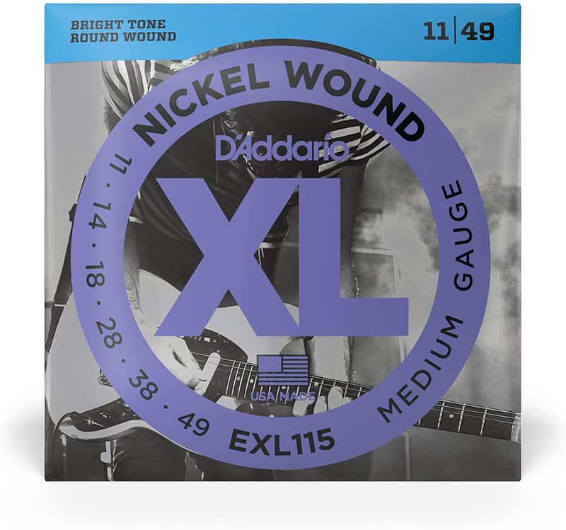 D'Addario EXL115 Nickel Wound Electric Guitar Strings, Medium/Blues-Jazz Rock, 11-49 image 1