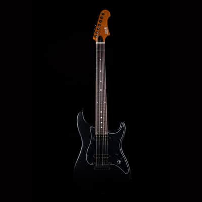 Jet Guitars JS-407 7 String Electric Guitar in Matt Black image 1