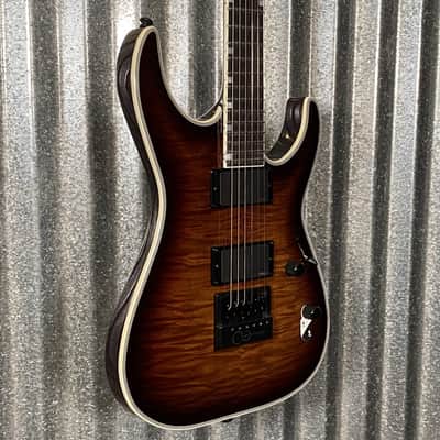 ESP LTD MH-1000 Evertune Flame Dark Brown Sunburst Guitar & Case #0341 Used image 5
