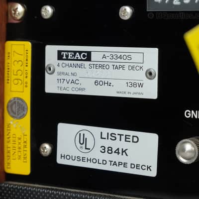 TEAC A-3340S Reel-to-Reel Tape Deck – Professionally Restored – 1-Year Warranty image 21