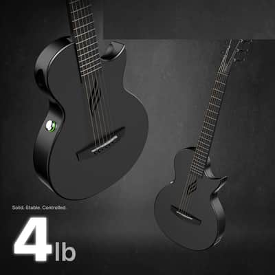 Carbon Fiber Travel Guitar - 35" Acoustic Electric with Smart AcousticPlus Technology, Built-in Effects, USB Recording, Bluetooth Speaker, Beginner Bundle with Gig Bag & Accessories image 2