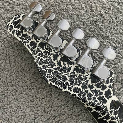 White Black Custom Finish Strat Style Electric Guitar, Solid Basswood Body, Maple Neck image 3