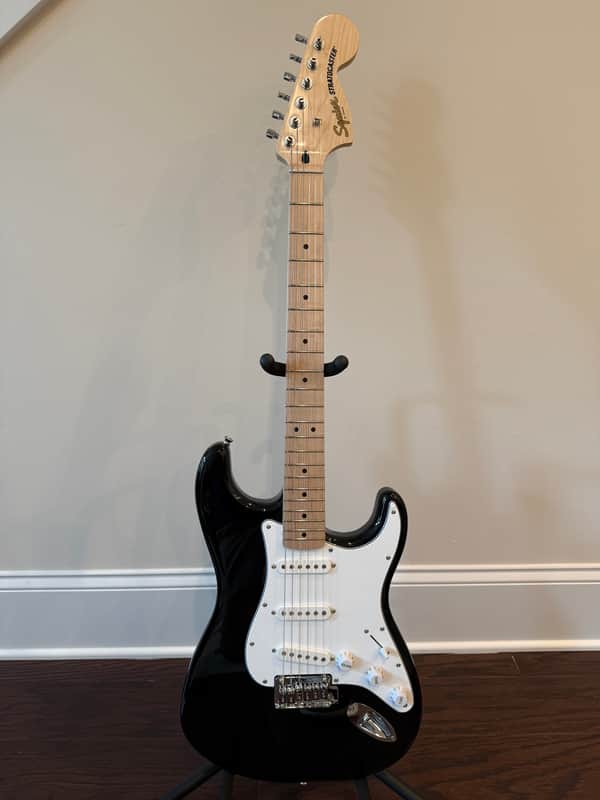 Squier Affinity Series Stratocaster - Black w/ White Pickguard (Mint, Pro Setup, Low Action) image 1