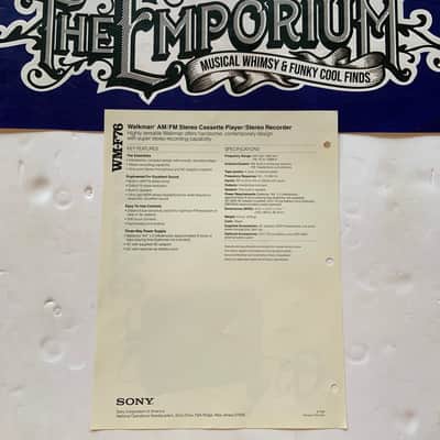 Sony WM-F76 1987 dealers sheet image 3
