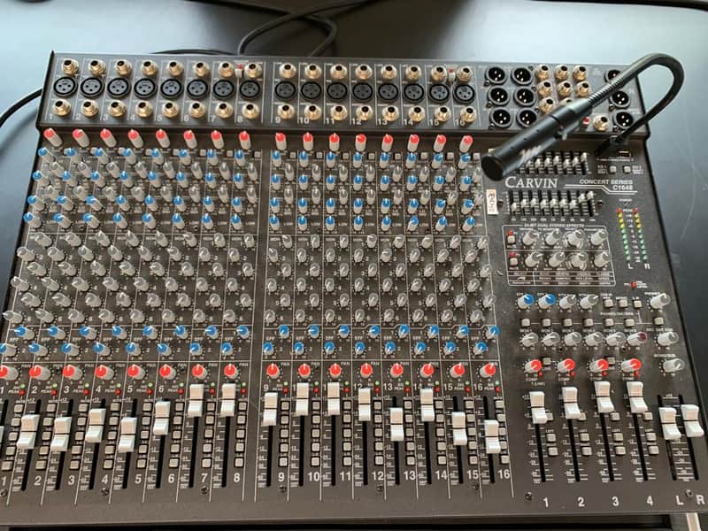 Carvin c1648 concert series 16 channel powered analog mixer w/ ata