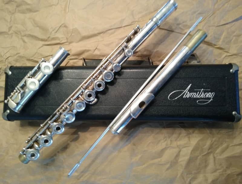 Armstrong 103 Open-Hole C-Foot Flute, with Case & Rod. USA. Very Good Condition image 1