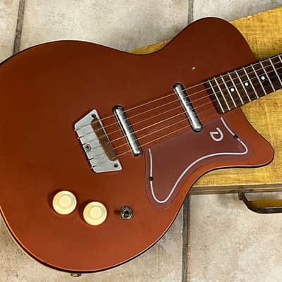 Vintage 1956 Danelectro U2 Electric Guitar Copper w original TWEED case image 3