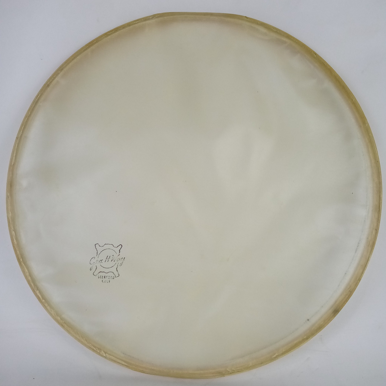 George Geo H Way 14"Selected Calf Skin Snare Drum Slunk Head Resonant Vintage 6p — main photograph