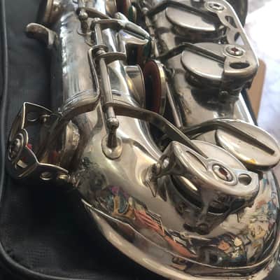 AMATI Toneking Kraslice Tenor Sax s.n. 31601 Czech made 1970 - silver image 3