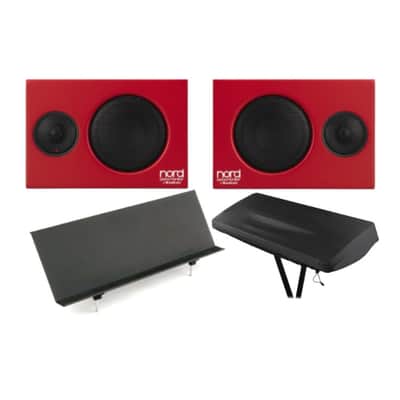 Nord Piano Monitors V2 Active Stereo Speakers (Pair) Bundle with Nord Music Stand V2 and Knox Gear Dust Cover (3 Items) image 1