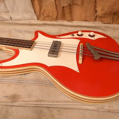 Dallas Bass Guitar 1960's Red image 14