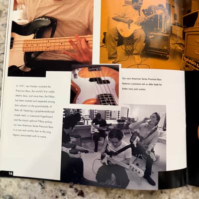 Fender Brochure Catalog 90s-2000s left-handed Stratocaster hardtail Fat American Standard paisley floral Strat Texas special American series telecaster American precision jazz bass five string hot rodded image 13