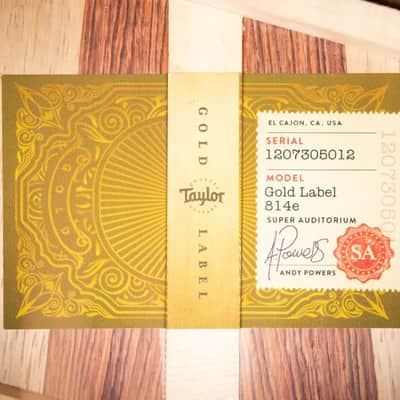 Taylor Gold Label 814e Super Auditorium Acoustic/Electric Guitar - Natural with Hardshell Case image 14