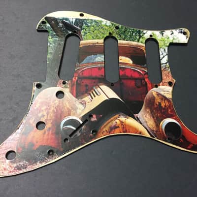 FTGP Relic Abandoned Truck wood pickguard for stratocaster plus sticker image 1
