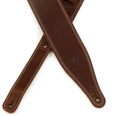 Levy's M17BDS-BRN Butter Double Stitch 2.5-inch Wide Garment Leather Guitar Strap image 2