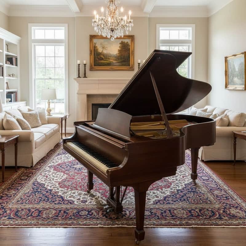 Steinway & Sons Model M – 5'7" Mahogany Grand Piano – Beautiful Tone – Exceptional Value image 1