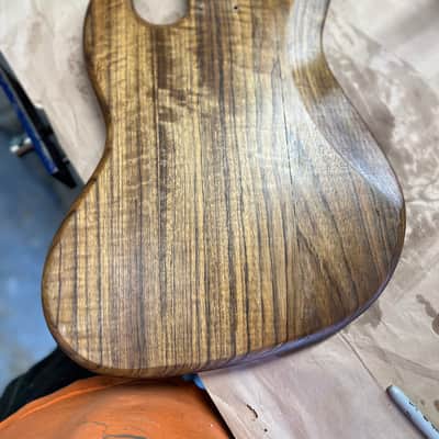 Madlad Instruments Masterpiece Curly Shedua Danish Oil Finished PP Bass Jazz Bass JBass Style Body (custom made with pride in north Texas) image 8