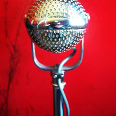 Vintage 1960's Olson M-102 dual crystal pill microphone w cable & Atlas stand RCA Calrad Monarch Lafayette Alrad image 6