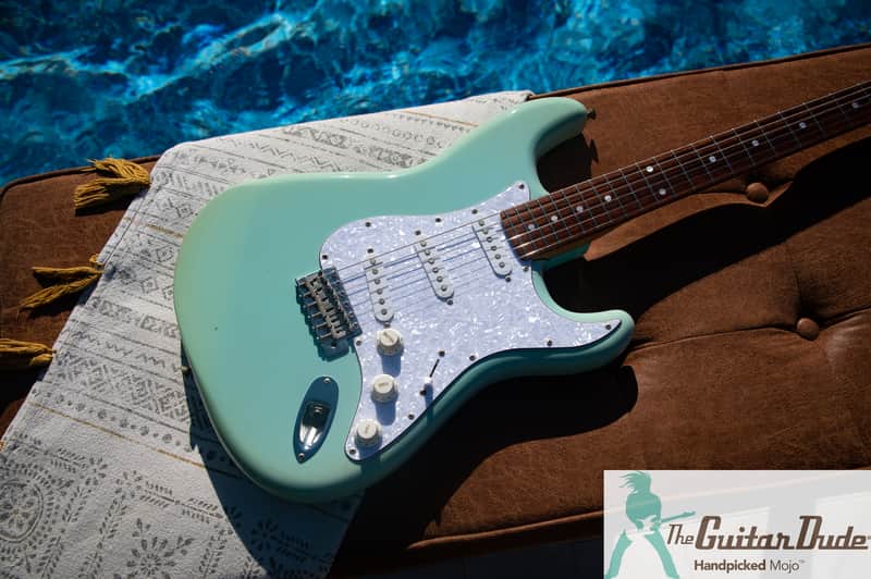 Custom PartsCaster with Fender Japan E Serial Neck & Surf Green Body - Pro Set Up w Perfect Frets/Action/Intonation! Tons of MOJO image 1