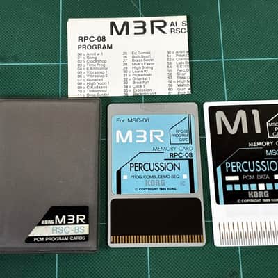 KORG M3R PCM PROGRAM CARDS PERCUSSION RSC-8S MSC-08 & RPC-08 w/ case