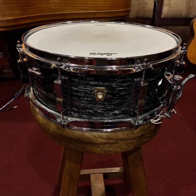 Ludwig LS908 Legacy Mahogany Jazz Festival Reissue 5.5x14" 8-Lug Snare Drum 2019 - Present - Vintage Black Oyster Pearl RINGO image 1