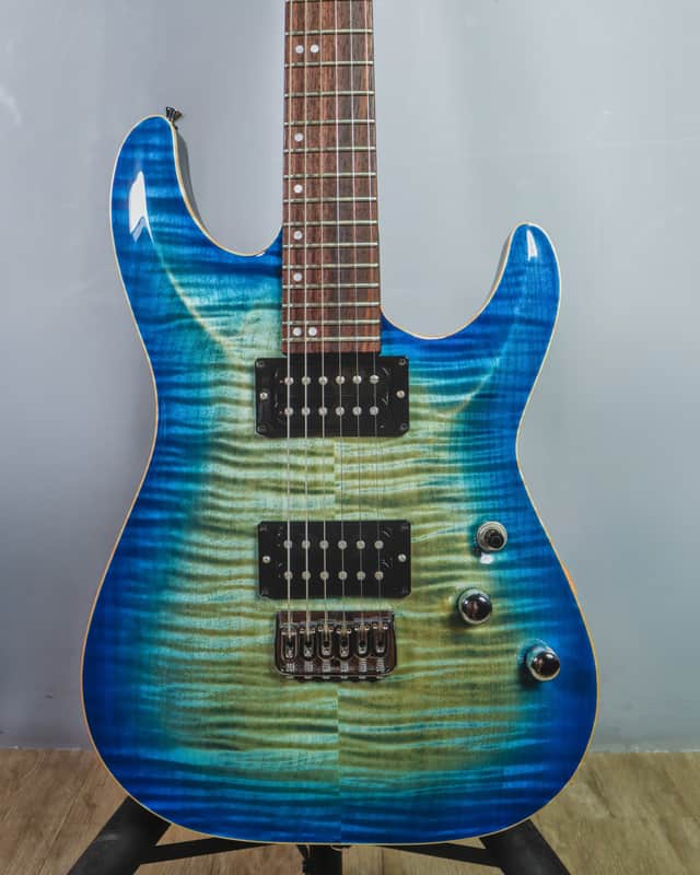 2015 Schecter USA Custom Shop Sunset Classic II Trans Sky Blue #15-08020 image 1