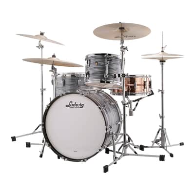 Ludwig Classic Maple Fab 3-pc Shell Pack w/22" Kick - Vintage Blue Oyster image 2