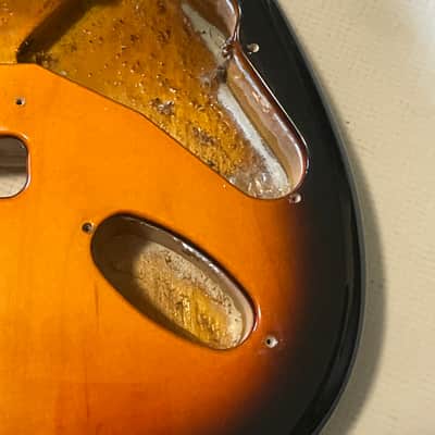 1993 MIM Fender Mexico 3TS Sunburst Stratocaster Guitar Body 6 Post Tremolo image 5