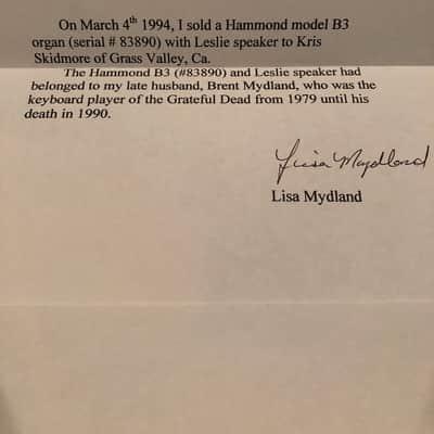 Hammond B3 & Leslie 122 owned by Grateful Dead keyboardist Brent Mydland image 2