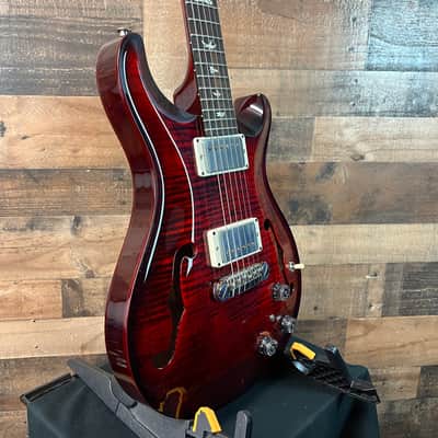 PRS Hollowbody II Piezo Electric Guitar, Custom Color Fire Red Wrap, Hard Case, Free Ship, 171 image 2