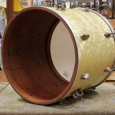 1940s WFL 14x16 Floor Tom in White Marine Pearl image 6