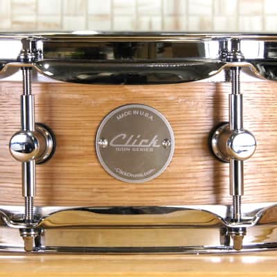 Click Icon 4x14 10ply Maple Snare Drum -Flaky Oak Veneer Satin Oil image 10