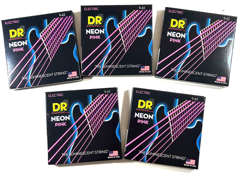 DR Strings Guitar Strings 5-Pack Electric Neon Pink 10-46 Medium Bild 1