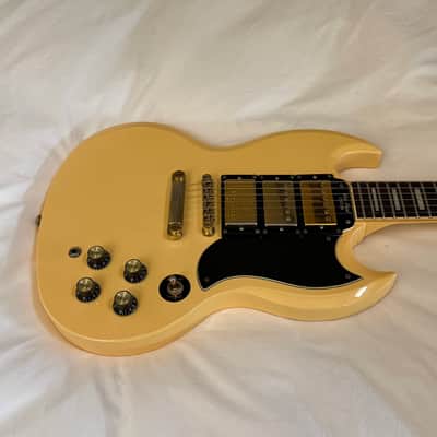 2010 Gibson Epiphone (G-400) SG Les Paul Custom Three Pickup - Made in Korea (MIK) - Antique Ivory - Free Pro Setup image 2