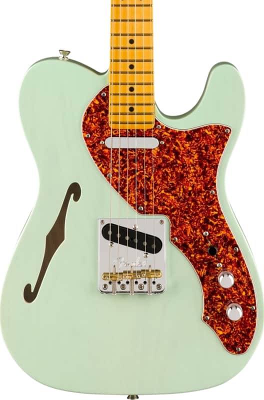 Fender American Professional II Telecaster Thinline Limited Edition Semi-Hollow Electric Guitar, Maple Fingerboard, Transparent Surf Green image 1