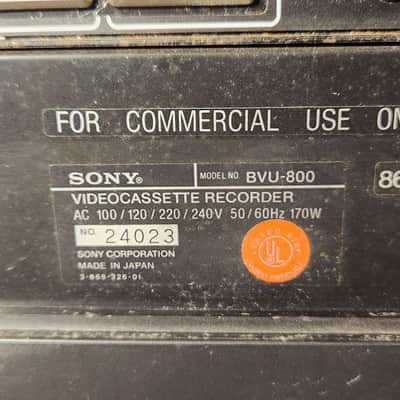 Untested Sony BVU-800 Videocassette Recorder image 21