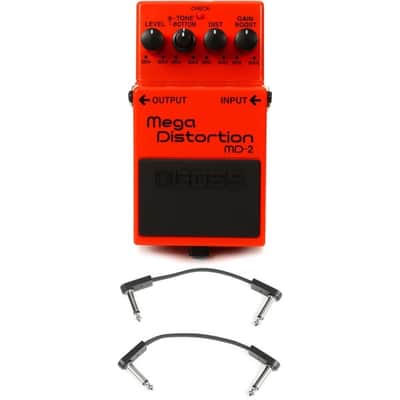 Boss MD-2 Mega Distortion Pedal with 3 Patch Cables image 2