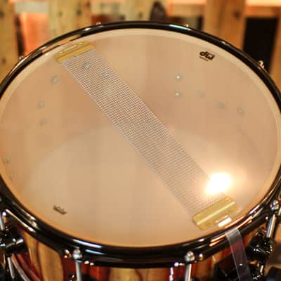 DW 7x14 Collector's Maple VLT Natural Lacquer over Candy Stripe Padauk Snare Drum - SO#1410012 image 5