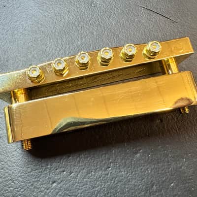 Carlino Rock Bottom Bridge /sustain block, tailpiece system 2025 - Real 14k Gold plating image 9
