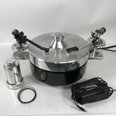 Acoustic Solid Solid Round Dual Tonearm Turntable image 1