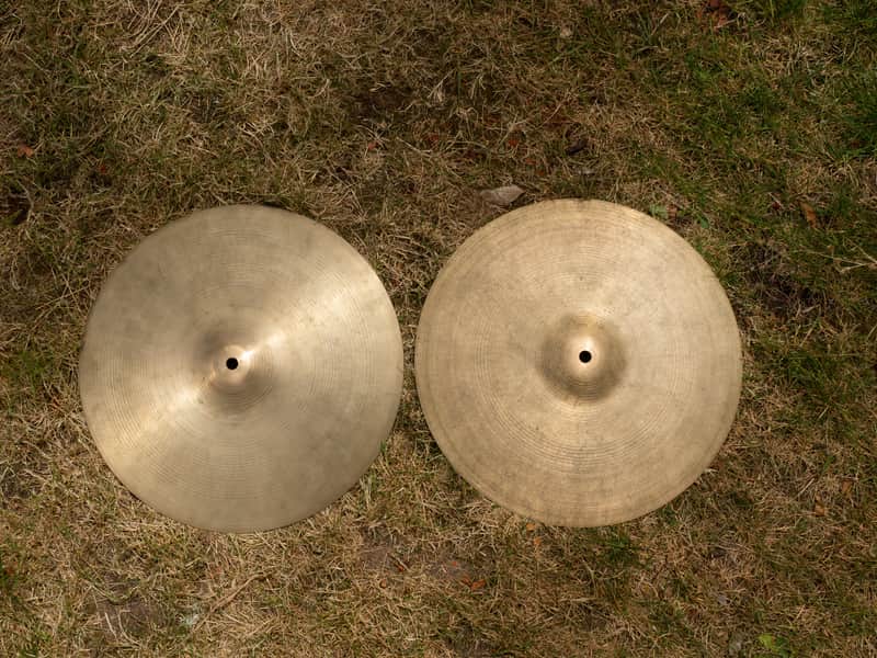 Zildjian 14" A. Zildjian '60s Stamp New Beat Hi-Hat Cymbals (Pair) 1963 - 1969 - Traditional image 1