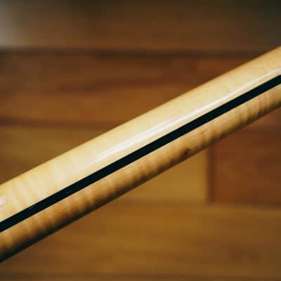 Stratocaster Neck – Flame Maple | 22 Frets | Light Gloss Finish | Bone Nut image 8