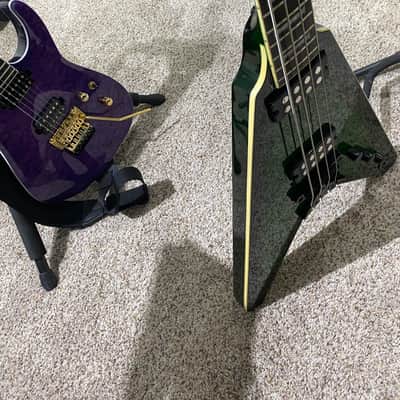 Dean Custom DOA Flying v 2008 #7 of 20 - Highly figured trans green image 8