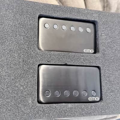 EMG 57/66-BRBC Active Solderless Alnico V Humbucker Set 2010s - Brushed Black Chrome image 2