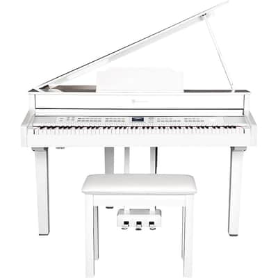 Williams Symphony Grand II Digital Micro Grand Piano with Bench – White, 88-Key image 3