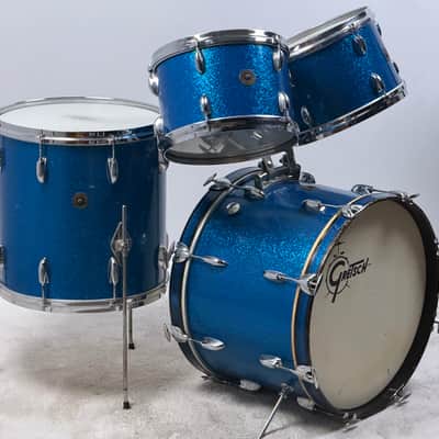 Gretsch 20/12/12/16" 60's Round Badge Drum Set - Blue Sparkle image 2