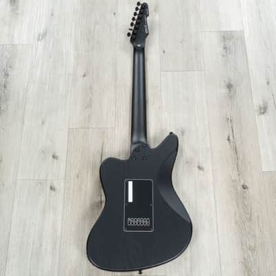 ESP LTD AW-XJ7 Baritone EverTune 7-String Guitar, Macassar Ebony Fretboard, Black Open Grain Satin image 6