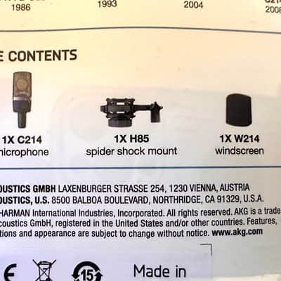 AKG C214 Large Diaphragm Cardioid Condenser Microphone image 8